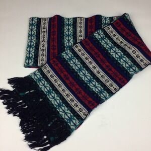 Scotch Soda Amsterdam Scarf Fair Isle Knit Wool Blend 10in x 80in Multicolor